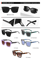 Lunettes de soleil polarisées noires à monture carrée épaisse, faites à la main, en acétate vintage, pour homme et femme, vente en gros