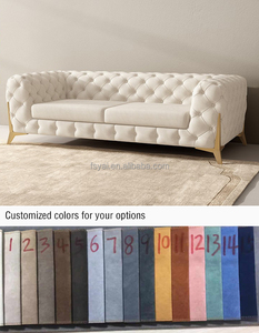 Meubles modernes Foshan Chine <span class=keywords><strong>Chesterfield</strong></span> Canapé en <span class=keywords><strong>cuir</strong></span> véritable utilisé à la maison Designs de canapés en <span class=keywords><strong>cuir</strong></span> Salon Ensemble de canapés - Product Image 5