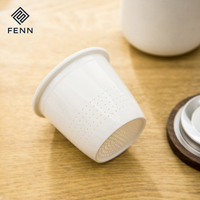 Tasse à thé en céramique avec manche en bois personnalisé FENN vente en gros avec infuseur et couvercle en bois tasse à thé en porcelaine noire givrée tasse à café en céramique