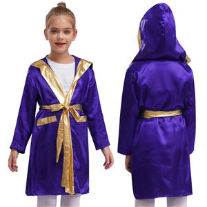Muestra Gratuita de Disfraz de <span class=keywords><strong>Boxeo</strong></span> para Niños y Adultos, Disfraz de Cosplay, Capa con Capucha de Satén con Ribete Metálico y Cinturón a Juego, para Actuaciones <span class=keywords><strong>en</strong></span> Escenario - Product Image 6