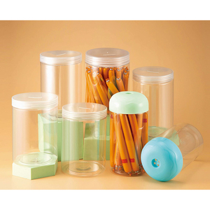 Customized Design clear PET plastic jar cookie candy packing food grade container