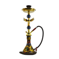 Prix d'usine de gros narguilé égyptien moyen arabe narguilé ensemble forme aigle doré fumer pipe à eau Shisha