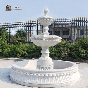 Thiết kế phổ biến nhà tròn đường lái xe bằng đá cẩm thạch trắng 2 tầng đài phun nước nhà cung cấp - Product Image 1