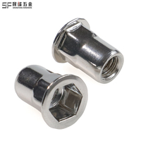 Écrous à riveter à extrémité ouverte pour usage automobile, vente en gros d'écrous à riveter aveugles à tête dôme polie et passivée en acier inoxydable 304/316 M3 M4 M5 M6