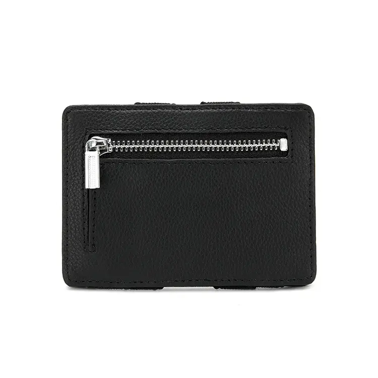 Wholesale Pu Leather Embossed Custom Back Side Coin Compartment Wallet Card Organizer Card Holder