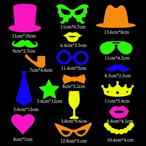 New 17 Piece Handheld Photo Props <b>for</b> Black Light Theme <b>Birthday</b> Party <b>Decorations</b> Wholesale - Product Image 3