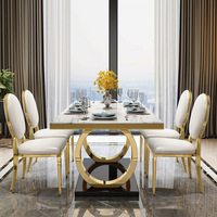 Ensemble table à manger pour maison moderne de luxe pour 6 8 10 places table à manger avec dessus en marbre ensemble table à manger et chaises de cuisine