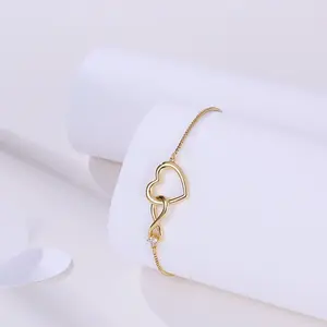 Fashion Jewelry 8 Heart Shaped Zircon Bracelet Classic Timeless Infinity Bracelet Adjustable Couple Bracelet