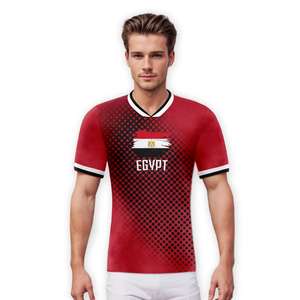 Egypte Custom Voetbalshirt met Gepersonaliseerde Naam Nummer Trainingsvoetbalshirts voor Heren Dames Jeugd Fans Cadeaus S-4XL - Product Image 4