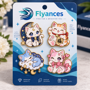 Produttore Flyances: Vendita all'Ingrosso di Spille Personalizzate <span class=keywords><strong>Anime</strong></span> Gatto Nero Divertente in Smalto Morbido o Duro con Cartoncini Posteriori - Product Image 3