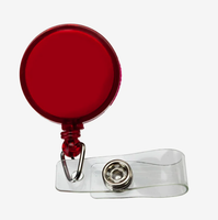 Porte-badge rond robuste en gros avec pince crocodile, sérigraphié pour événements d'entreprise et cadeaux
