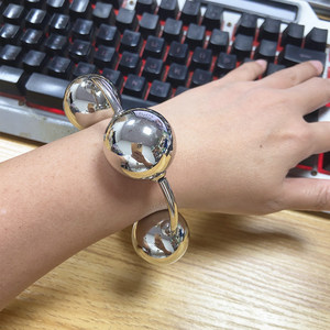 Nuovo Arrivo 2026 Bracciale Punk Placcato Oro 18K con Grandi Sfere CCB, Bracciale Rigido Super Grande a Bolle da 30mm, Accessori - Product Image 6