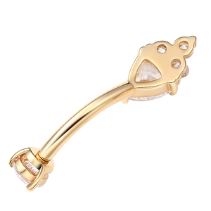 Anneaux de nombril <span class=keywords><strong>en</strong></span> <span class=keywords><strong>or</strong></span> <span class=keywords><strong>blanc</strong></span> 14 carats massif Eternal, à filetage interne, bijoux de <span class=keywords><strong>piercing</strong></span> corporel pour mariage, vente <span class=keywords><strong>en</strong></span> gros - Product Image 3