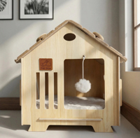 Pet Bus Arbre à chat de luxe moderne en tissu, multi-niveaux, avec maisonnette pour jouer, dormir et gratter, Pet Bus
