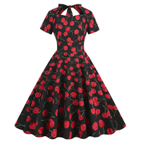 Robe de plage d'été ODM Sweet Streetwear en soie/coton tissé imprimé, coupe ample, manches courtes, longueur genou