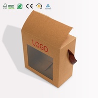 Großhandel Umweltfreundliche Selbstaufrichtende Faltbare Geschenkbox Maßgefertigte Kleine Verpackung PVC-Fenster Bandgriff Kraft-Karton Luxus