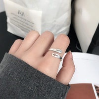 S925 Sterling Silber Religiöser Glaube Kreuz Ring Anpassbar Gravierter Offener Brief Glaubens ring Modisches Zubehör