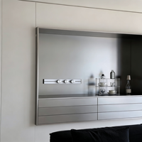 Armoire de cuisine murale en acier inoxydable écologique personnalisée avec rail d'alimentation intégré et tiroirs pour usage en centre commercial