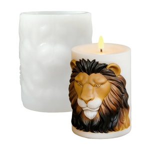 Moule à bougie parfumée UNIMOUND Lion, DIY, diffuseur d'aromathérapie de bureau, ornement en pierre, animal en silicone, fabriqué en Chine, forme irrégulière - Product Image 5