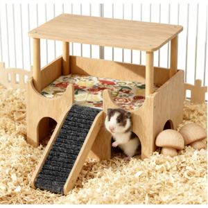 Abri détachable avec escalier, petits habitats chaleureux et mignons pour hamsters et furets - Product Image 6