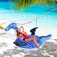 Bouée gonflable géante en PVC Dragon Volant Bleu, pour parc aquatique, 262x153x130CM, pour piscine extérieure, fête, plage