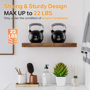 Estantes Flotantes para Baño, Estante de Pared sobre el Inodoro, Madera Rústica Estilo Granja para Dormitorio, Cocina - Product Image 5