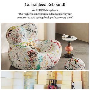 كنبة مفردة عالية الجودة قابلة للإمالة من القماش الناعم بتصميم عصري مزودة بصندوق وأذرع Mamas، أثاث صالة من إسفنج عالي الكثافة مضغوط بتفريغ الهواء - Product Image 2