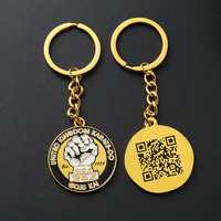 Porte-clés Rond en Métal Personnalisé Prix Usine pour Taekwondo Sports Football, Logo Émail Souple, Porte-clés Code QR