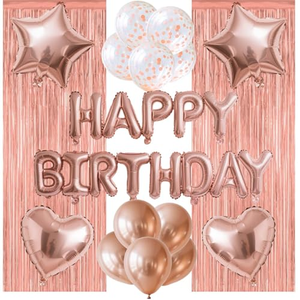Set de Globos de Cumpleaños, Cortina de Lluvia de Seda, Decoración para Fiesta de Cumpleaños - Product Image 1