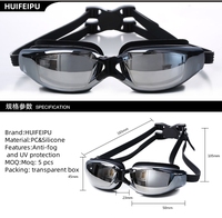 Nouvelles lunettes de natation plaquées optimales pour adultes avec verres correcteurs pour myopes, produit OEM