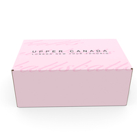 Boîte d'emballage personnalisée avec logo imprimé pour chaussures roses pour filles, shorts en jean, jupes, boîte en carton ondulé, robes, gilets, boîte d'expédition design