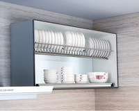 Support mural double pour égouttoir d'armoire en acier inoxydable Panier de rangement pour vaisselle pour quincaillerie de cuisine