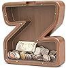 Hucha de madera maciza con forma de letra, caja de almacenamiento de monedas, decoración creativa para el hogar, caja de dinero de madera de caucho - Product Image 2