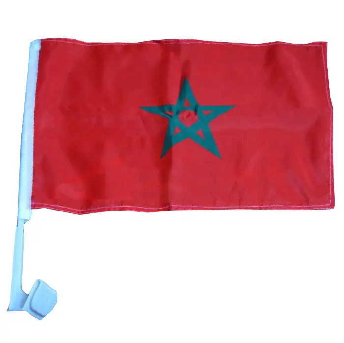Bandeira do carro do marrocos fixação com bandeira do polo do carro
