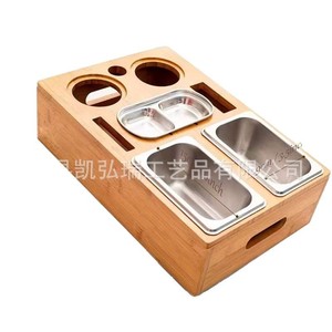 Caja de madera para aperitivos y cerveza, tipo sofá, para uso transfronterizo, soporte de bandeja de almacenamiento de control remoto para escritorio, caja organizadora de aperitivos - Product Image 5