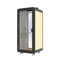 Cabine téléphonique insonorisée amovible et mobile avec cadre en aluminium moderne, système de ventilation, pour usage professionnel