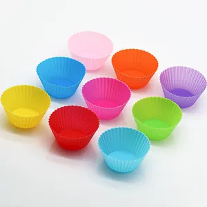 Fabriek Op Maat Creatieve Aanpasbare Macron Candy Color Siliconen Cake Cups Home Muffin Cups Tart Donut Bakvormen