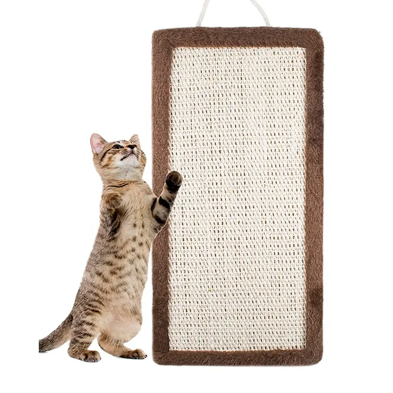 Cats Scratcher Wall Hanging Pad Cat Scratching Plush Sisal Mat