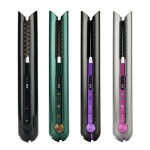 Electric Wireless Usb Rechargeable Rapid Heating Portable Flat Iron Cordless Hair Straightener 2 In 1 For Travel