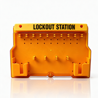Station de verrouillage et d'étiquetage murale avec couvercle transparent, 5 crochets pour cadenas, station de gestion de la sécurité LOTO
