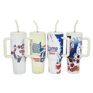 Ice Coffee Mug 40 Oz Personalized Sublimatie Tumbler With Lid Straw And Handle Sublimation