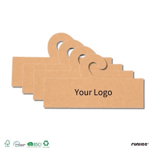 Perchas <span class=keywords><strong>de</strong></span> tela con tarjeta <span class=keywords><strong>de</strong></span> cartón rectangular para exhibición, organizador con logo personalizado, proveedor al por mayor, Cintres en Tissu Sur Mesure - Product Image 4