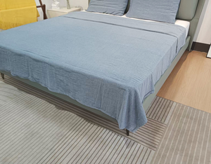 Juego de Sábanas de Algodón 100% de Doble Capa, Color Azul Sólido, Estilo Suave, para Todas las Temporadas, Fábrica <span class=keywords><strong>Sndon</strong></span> de Guangzhou - Product Image 2