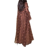 Robe de soirée Abaya pour femmes, élégante, à manches évasées, en dentelle, 2 pièces, vêtements musulmans pour le Ramadan, l'Aïd al-Fitr, les banquets turcs à Dubaï