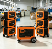Station d'alimentation portable sur roulettes, générateur solaire LiFePO4 hybride MPPT, facile à transporter pour camping-car, camping et voyages