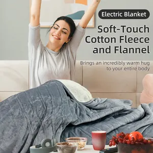 Flannel điện sưởi ấm chăn ném máy có thể giặt chăn nóng với 6 cấp độ sưởi ấm & Tự động tắt