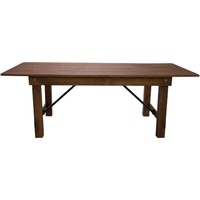 Table de ferme rustique pliante en pin massif, table rectangulaire pour réception, location pour événements de mariage, table de banquet moderne