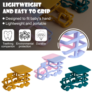 Mordedores de Silicona Libres de BPA para Bebés Recién Nacidos, Set de Regalo, Juguetes Sensoriales para la Dentición, Forma de Tren, Silicona Masticable para Niños Pequeños - Product Image 3