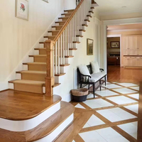 Marches d'escalier en spirale modernes en bois massif écologique personnalisées de la marque AIO, garantie 4 ans, pour petits espaces, villa, intérieur