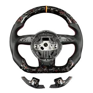 Volant sport en fibre de carbone véritable de haute qualité pour <span class=keywords><strong>Audi</strong></span> A3 A4 A5 A6 A7 RS3 RS4 RS5 RS6 RS7 B8.5 Q3 <span class=keywords><strong>Q5</strong></span> Q7, personnalisé - Product Image 1